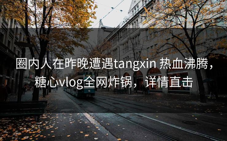 圈内人在昨晚遭遇tangxin 热血沸腾，糖心vlog全网炸锅，详情直击